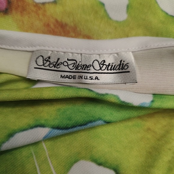 Vtg Sole Dione‎ Studio Tunic Top 1X Plus Sz Watercolor Abstract Print Made USA - Picture 5 of 7